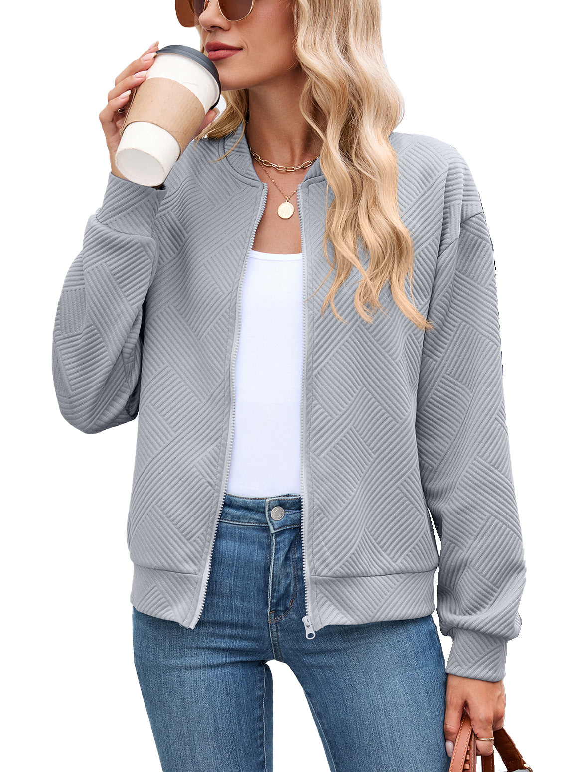 Damen Sportliche Bomberjacke mit strukturiertem Design Stalluxe