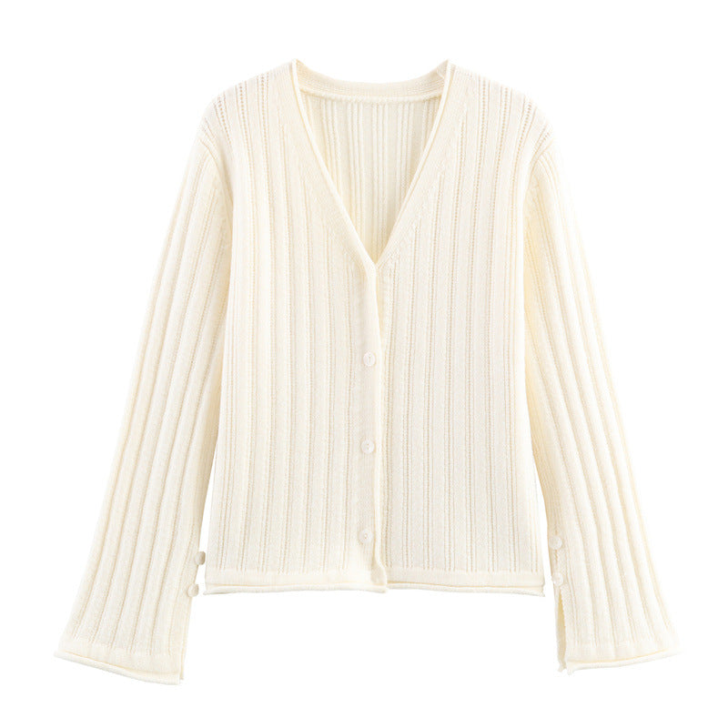 Damen Rippstrickjacke mit V-Ausschnitt und Knopfverschluss Stalluxe