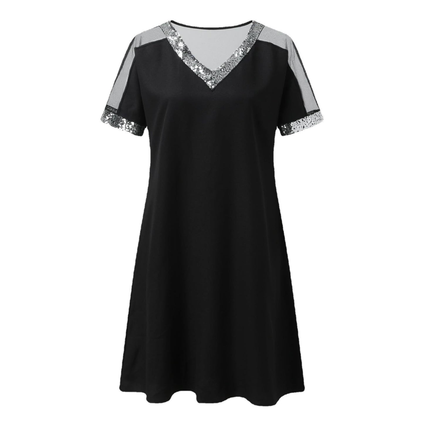 Damen Freizeitkleid mit funkelnden Pailletten Stalluxe