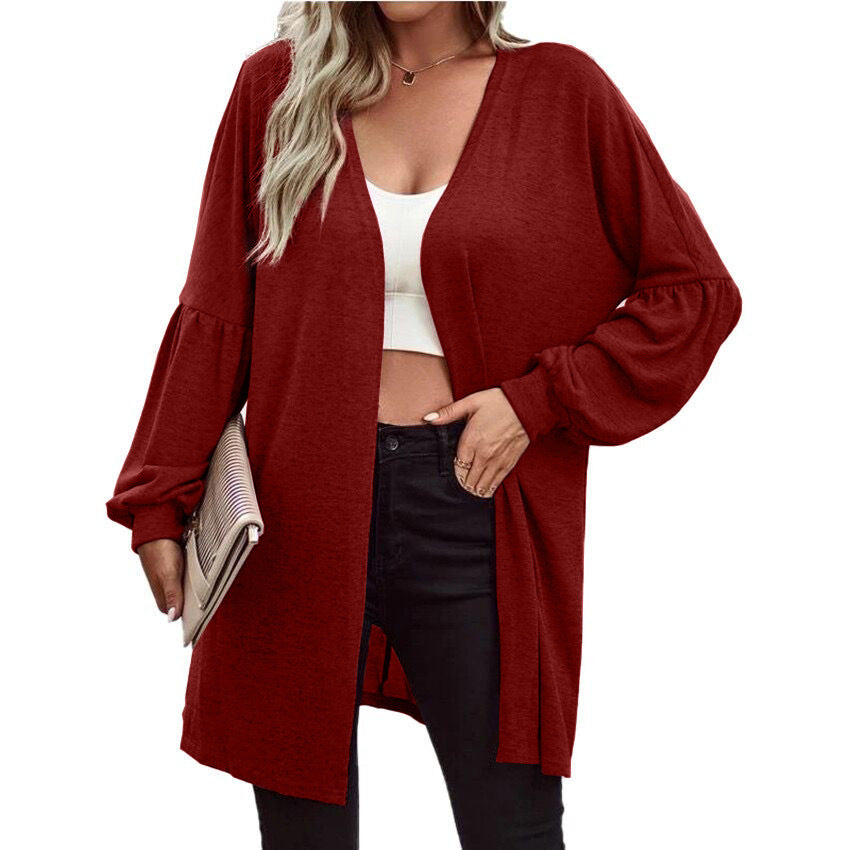 Damen Oversize Cardigan mit eleganten Puffärmeln Stalluxe