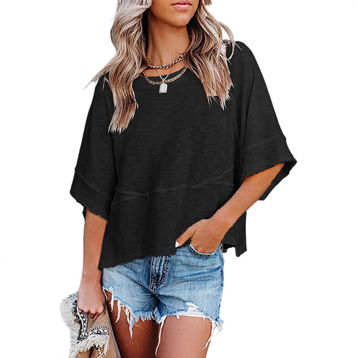 Women's Quarter-Sleeve Boxy Top Stalluxe