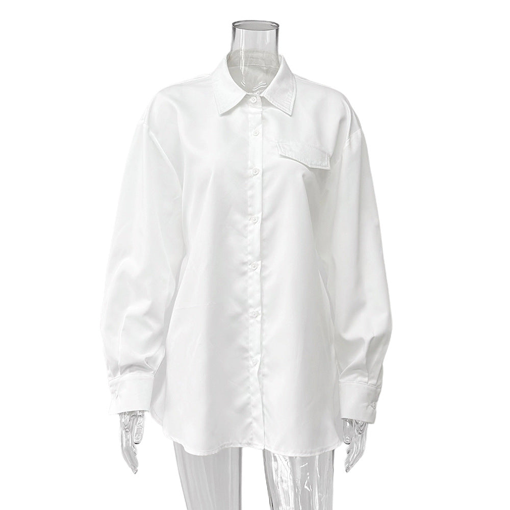 Damen Elegante Oversized Bluse mit Knopfdetails und lässigen Ärmeln Stalluxe