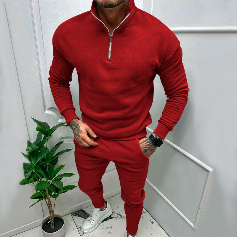 Herren sportlicher Fleece-Pullover mit kurzem Reißverschluss und modischem Schnitt Stalluxe