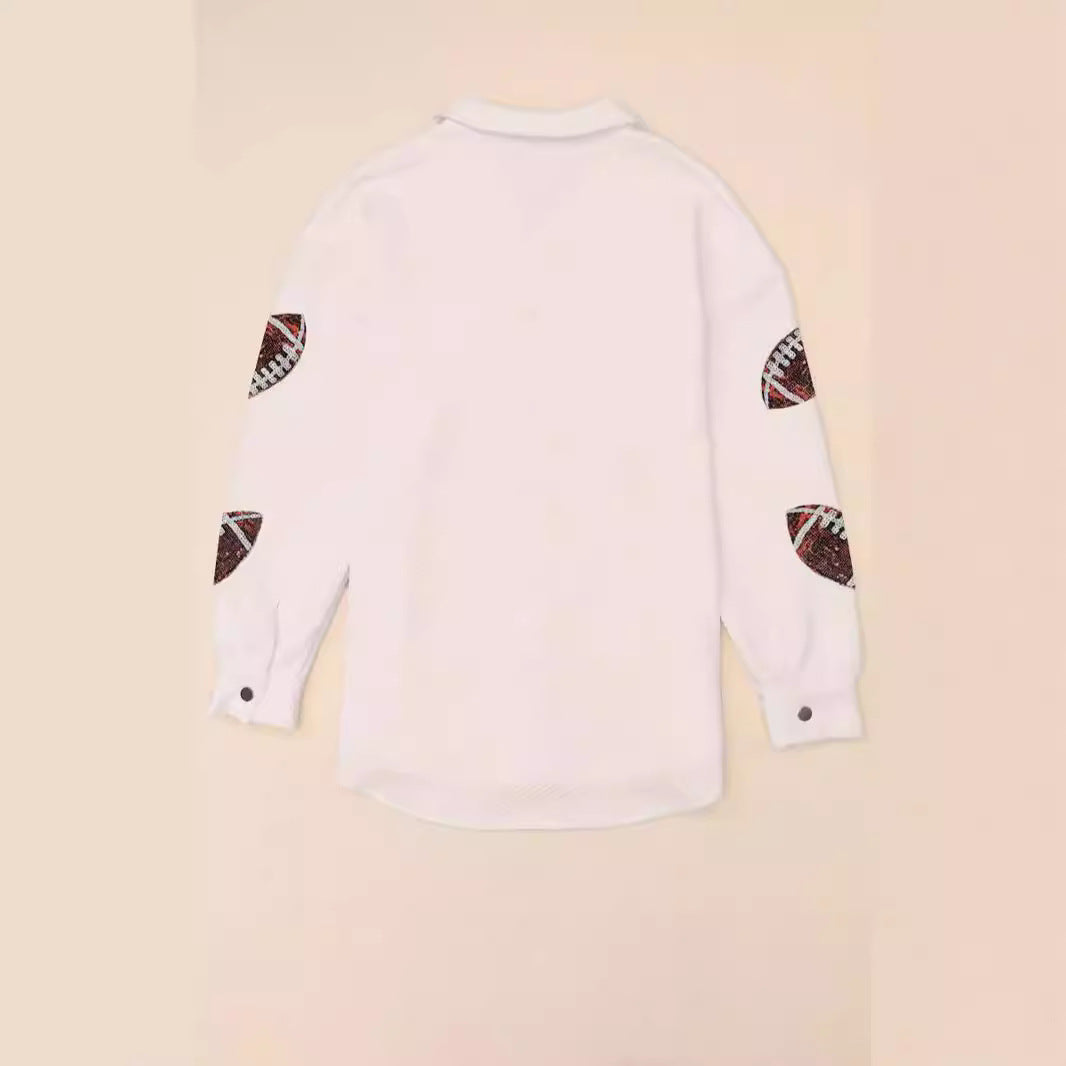 Damen Oversized Jacke mit Football-Design und praktischen Taschen Stalluxe