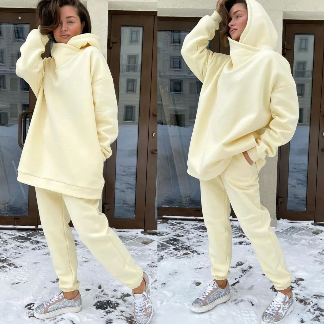 Damen lässiger Hoodie und bequeme Jogginghose Set Stalluxe