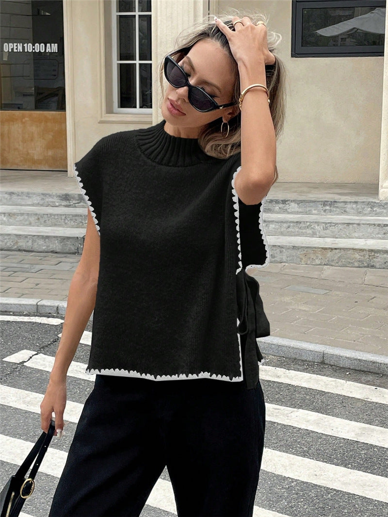 Damen Stricktop mit einzigartigen Cut-Outs und verspieltem Knoten Stalluxe