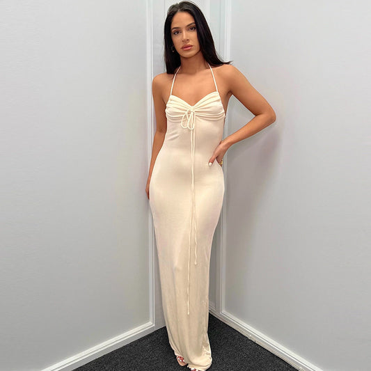 Damen Elegantes Maxikleid mit verstellbaren Trägern und raffiniertem Ausschnitt Stalluxe