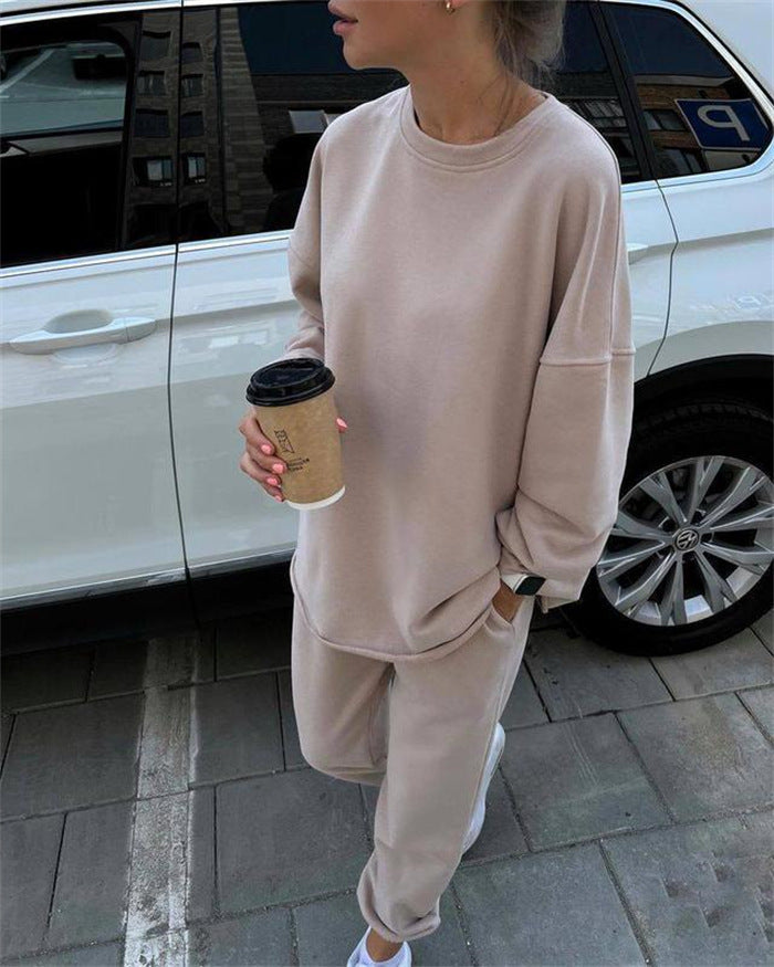 Damen Bequemer Oversize-Sweatshirt- und Lounge-Hosen-Set Stalluxe