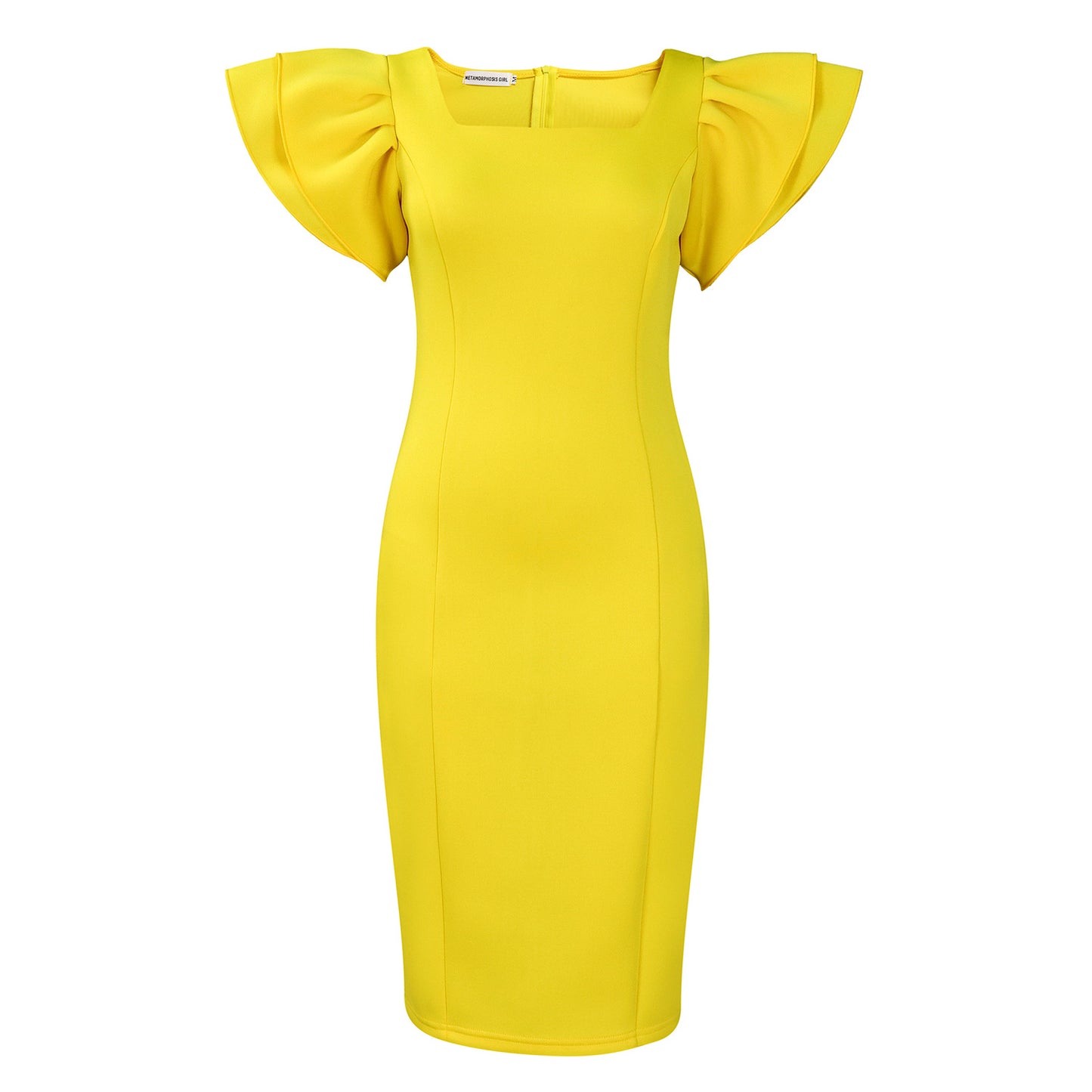 Damen Elegantes Kleid mit voluminösen Ärmeln Stalluxe