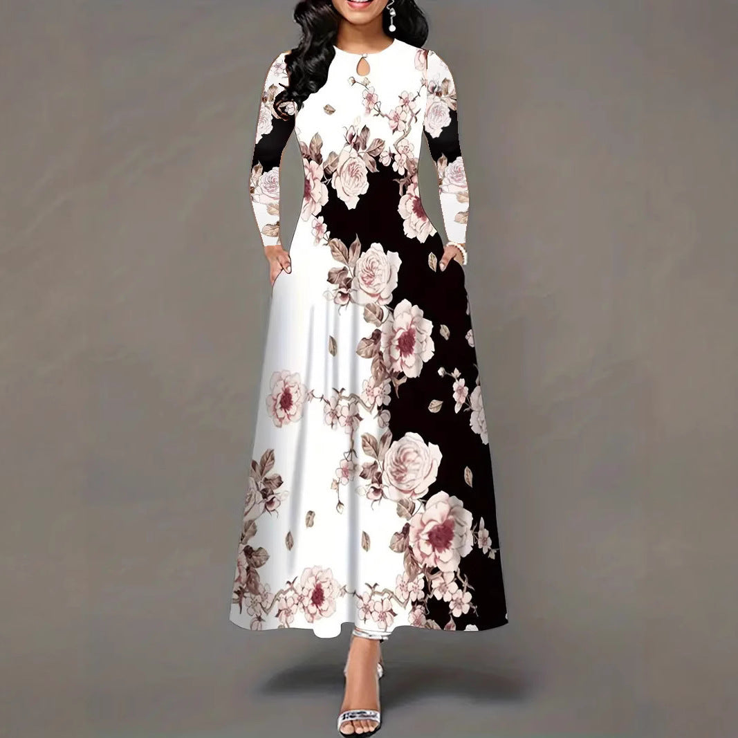 Women's Floral Print Maxi Dress Stalluxe