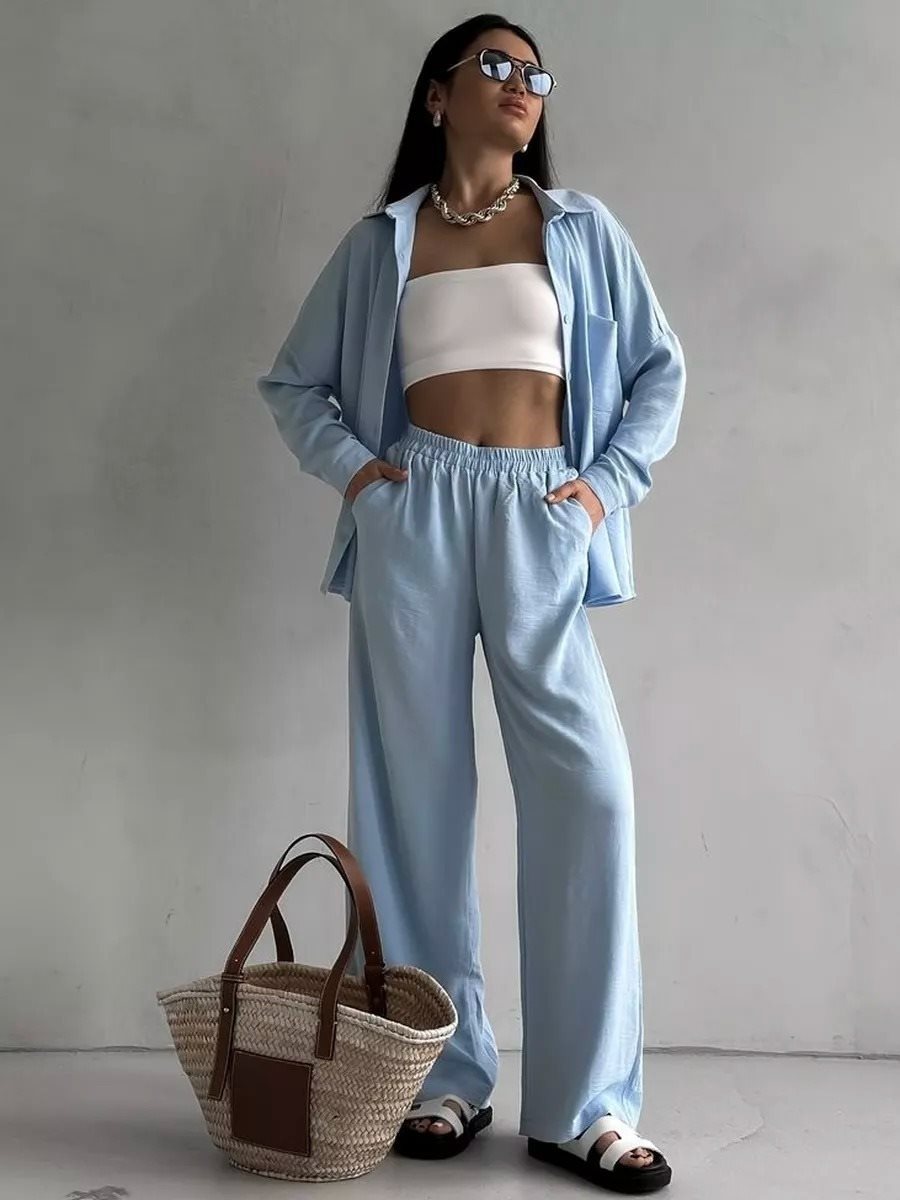 Damen lässige Bluse mit durchgehendem Knopfverschluss und Brusttasche Stalluxe