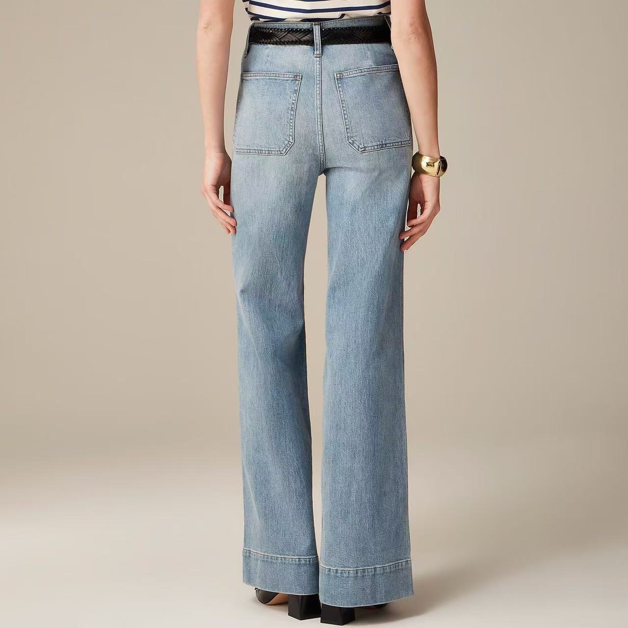 Damen Weite Jeans mit modischem Saum Stalluxe