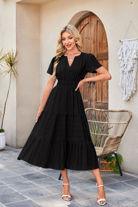 Damen Maxi-Kleid aus leichtem, gestreiftem Stoff Stalluxe