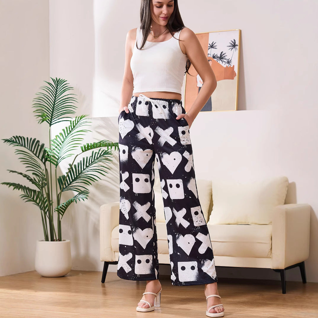 Damen Freizeithose mit einzigartigem grafischen Muster und elastischem Bund Stalluxe