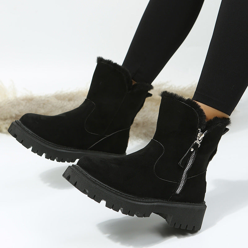 Damen Winterliche Stiefeletten mit kuscheligem Kunstfellkragen und rutschfester Sohle Stalluxe