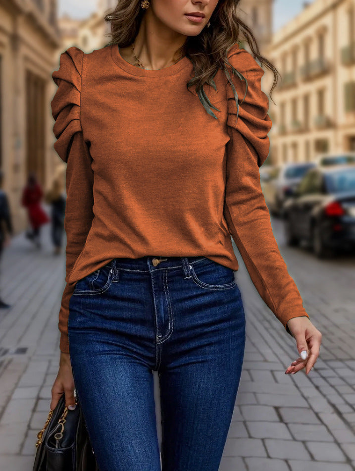 Damen modisches Langarmshirt mit Rüschenärmeln Stalluxe