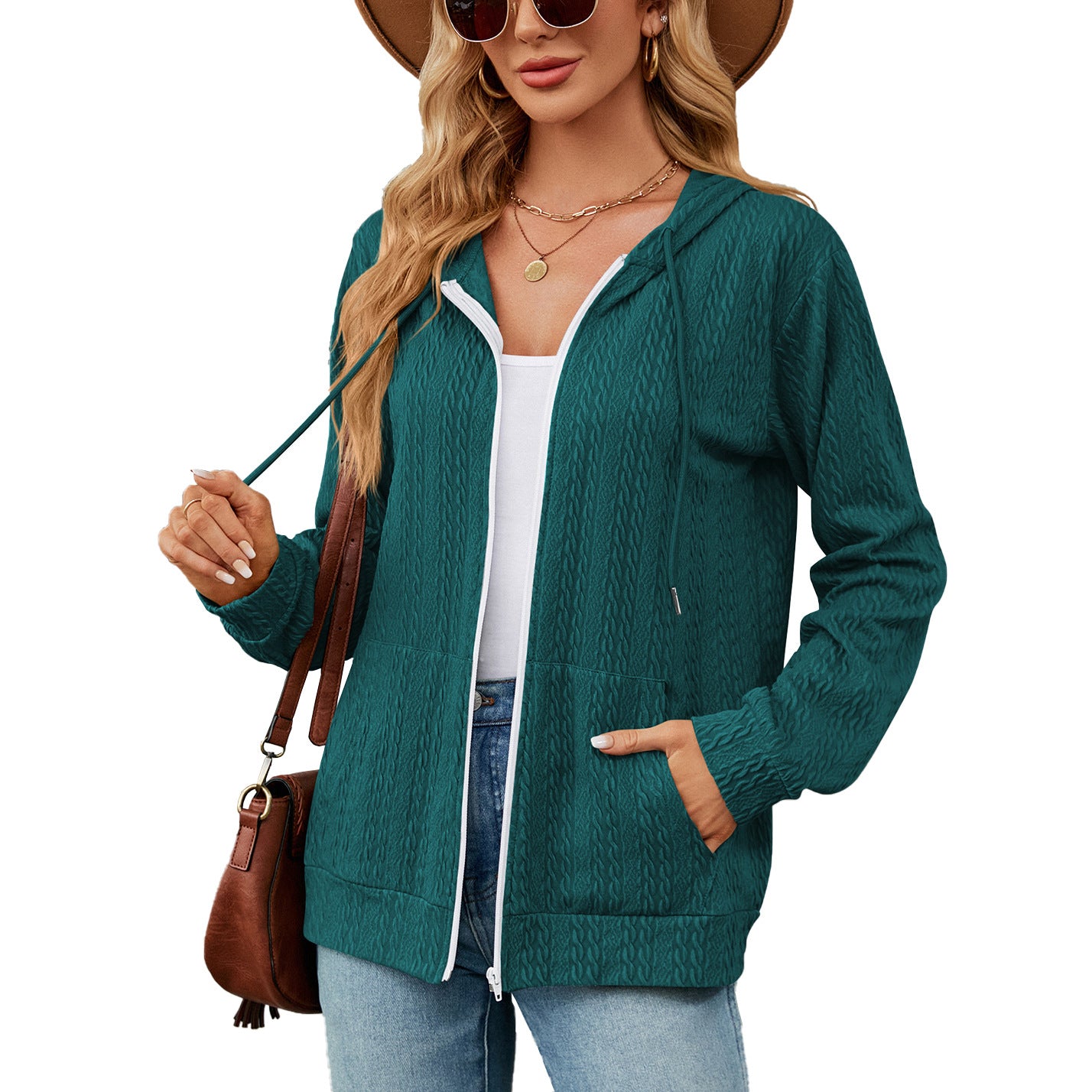 Damen Strickjacke mit hohem Kragen und vielseitigem Design Stalluxe