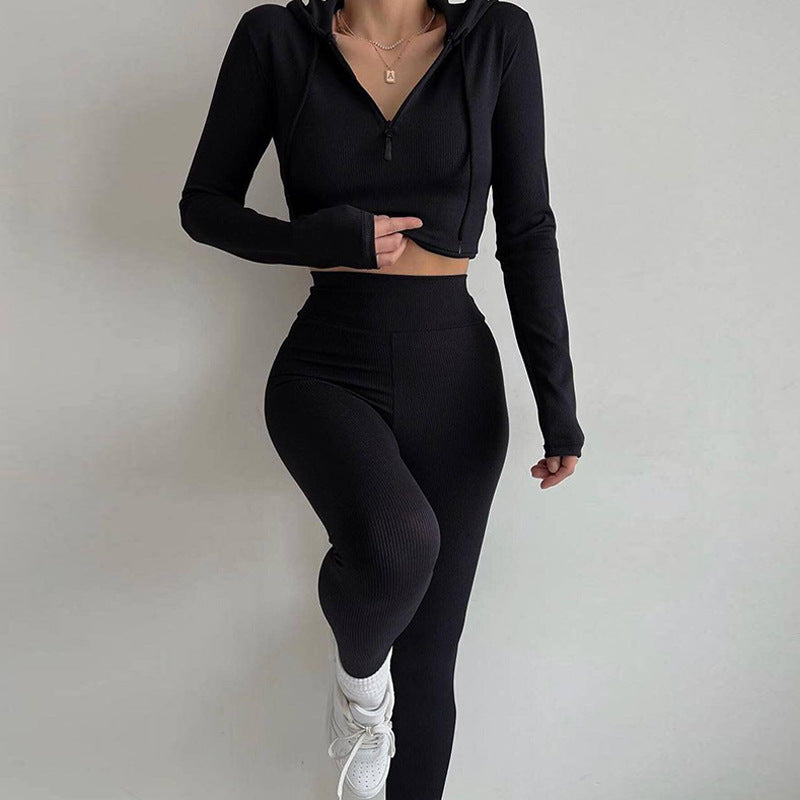 Damen sportlicher Langarm-Body mit Reißverschluss Stalluxe