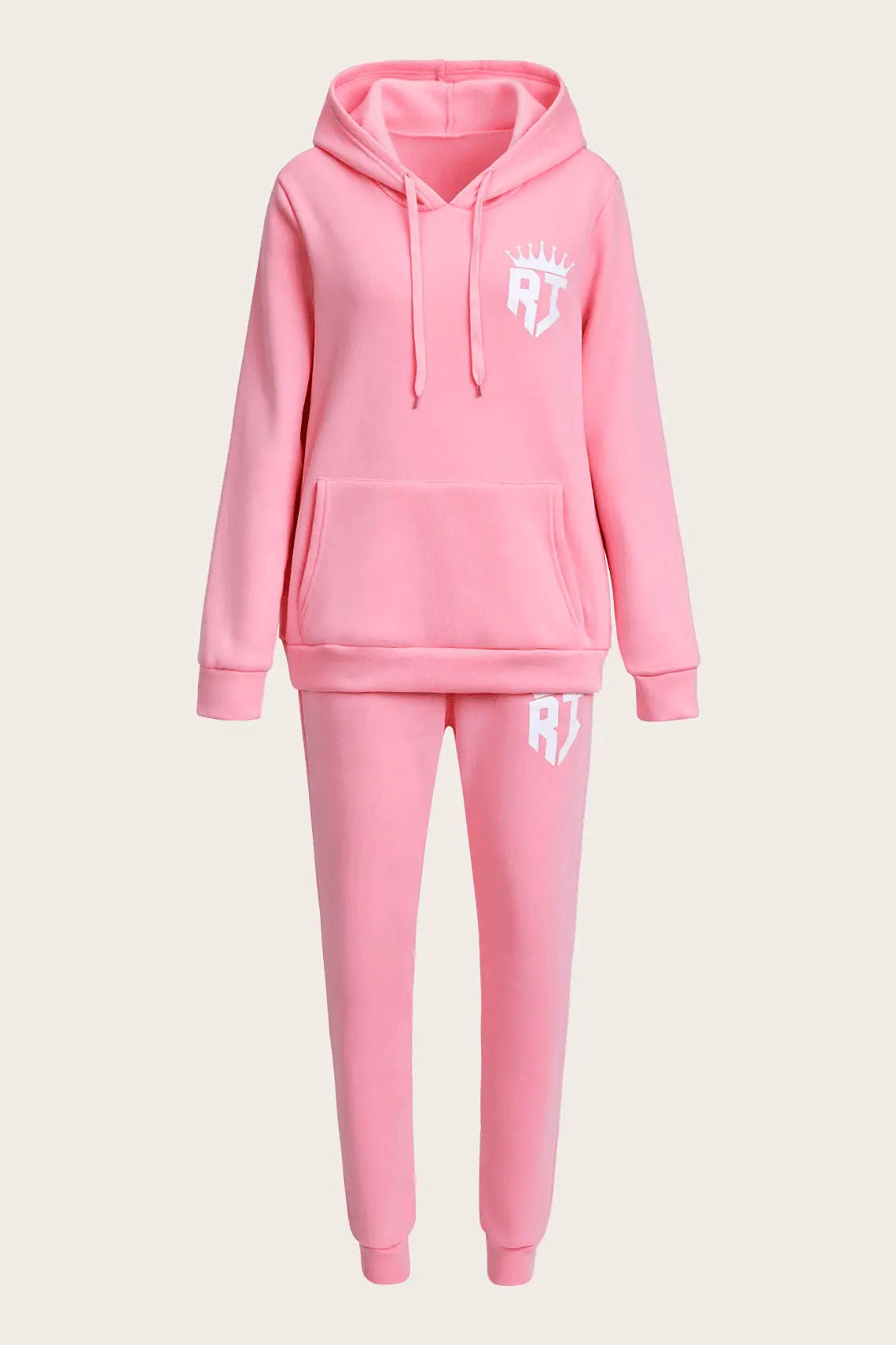 Damen kuscheliges Hoodie- und Jogginghose-Set mit praktischem Kängurutaschen-Design Stalluxe