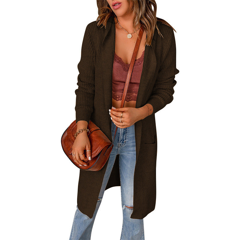 Damen Strickjacke mit tiefem V-Ausschnitt und praktischen Taschen Stalluxe
