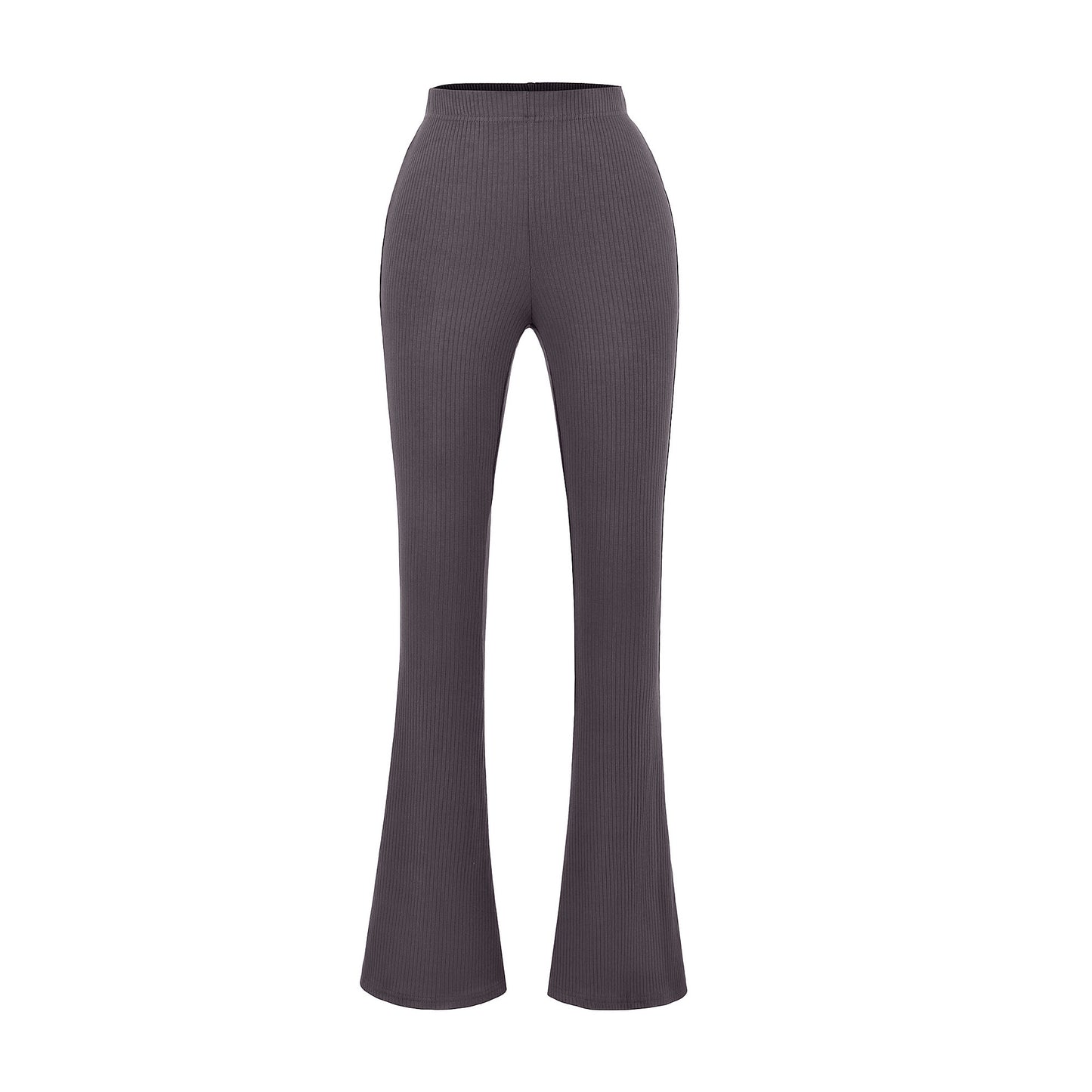 Damen elegante Flared-Hose mit hoch tailliertem Schnitt und feinem Rippdesign Stalluxe