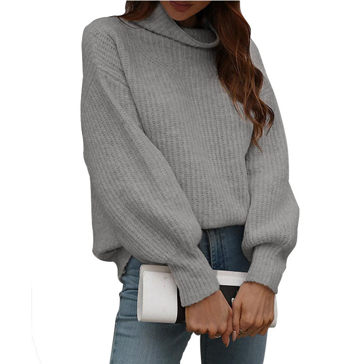Damen Strickpullover mit weitem Schnitt und modischem Rollkragen Stalluxe
