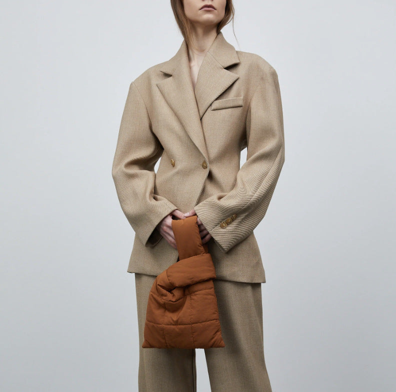 Damen Modischer Oversized Blazer mit doppelter Knopfleiste und strukturiertem Stoff Stalluxe