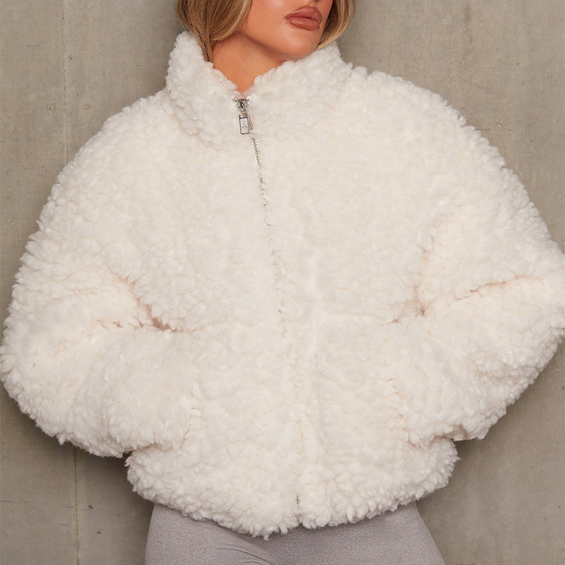 Women's Fluffy Zip-Up Jacket Stalluxe