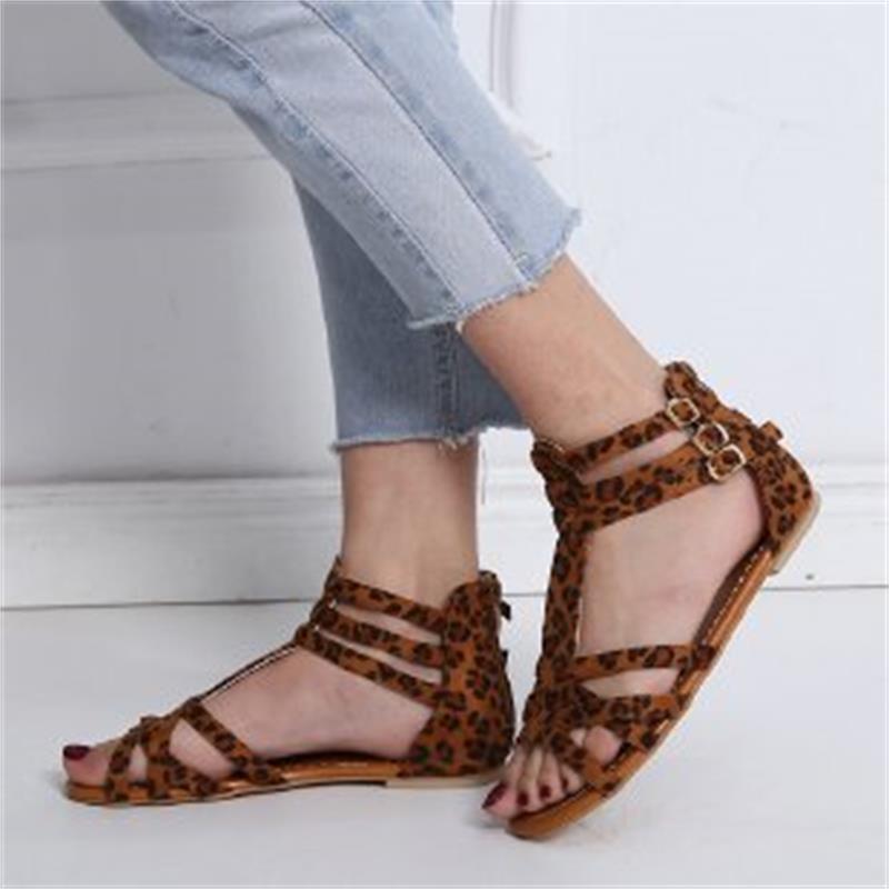 Damen Grafisch gemusterte Riemchensandalen mit verstellbarem Knöchelriemchen Stalluxe