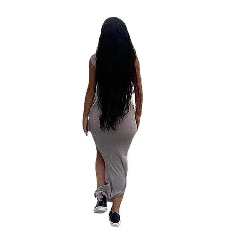 Women's Asymmetrical Slit Maxi Dress Stalluxe