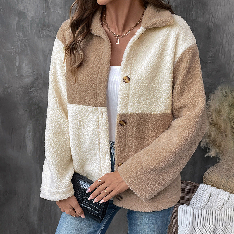Damen gemütliche Overshirt-Jacke mit weichem Fleece und Knopfverschluss Stalluxe
