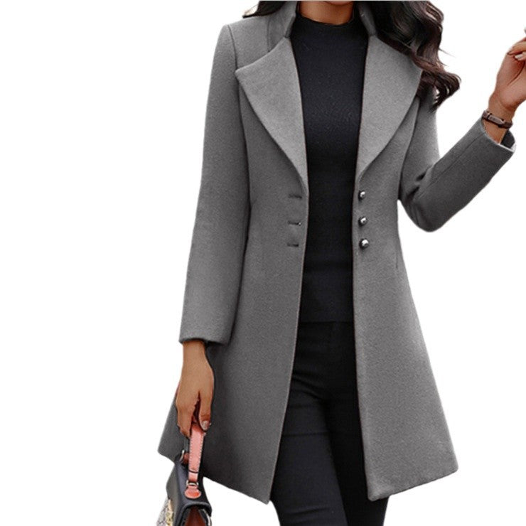 Damen elegante Jacke mit klassischem Detailing und schmaler Silhouette Stalluxe
