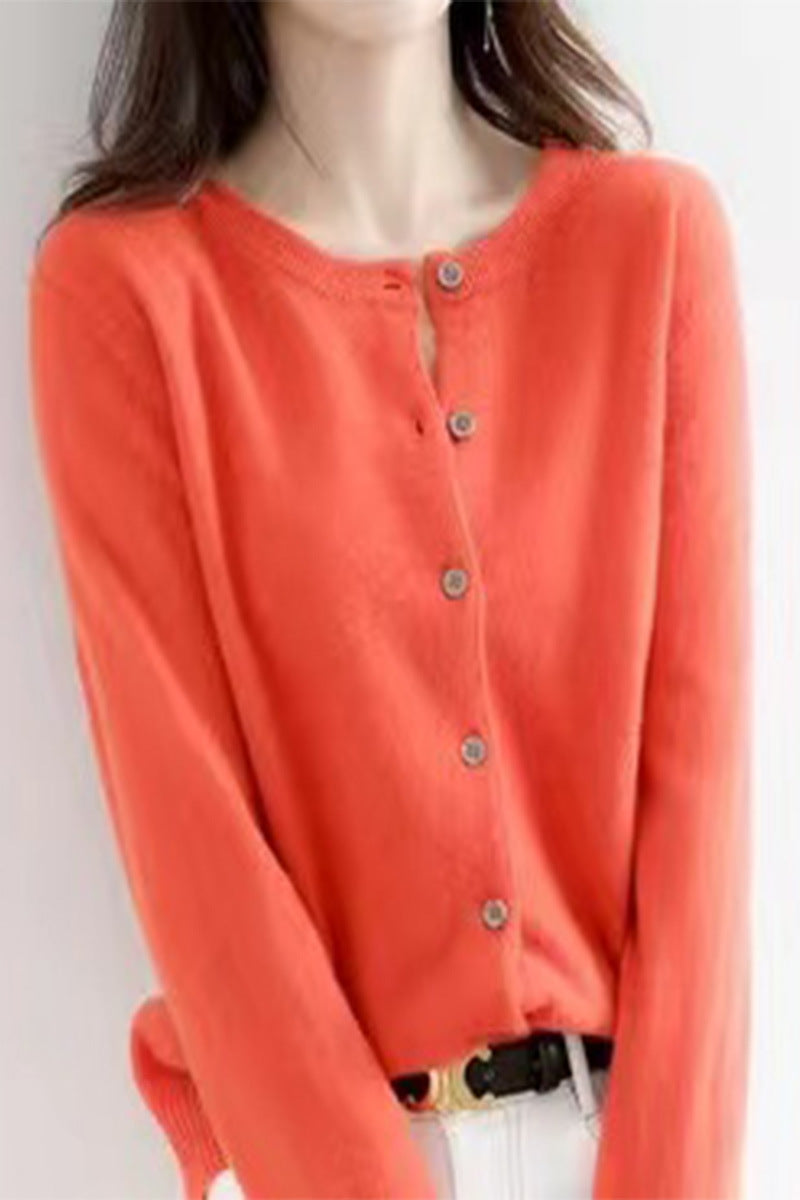 Damen Langärmliger Cardigan aus weichem Feinstrick mit Knopfleiste Stalluxe