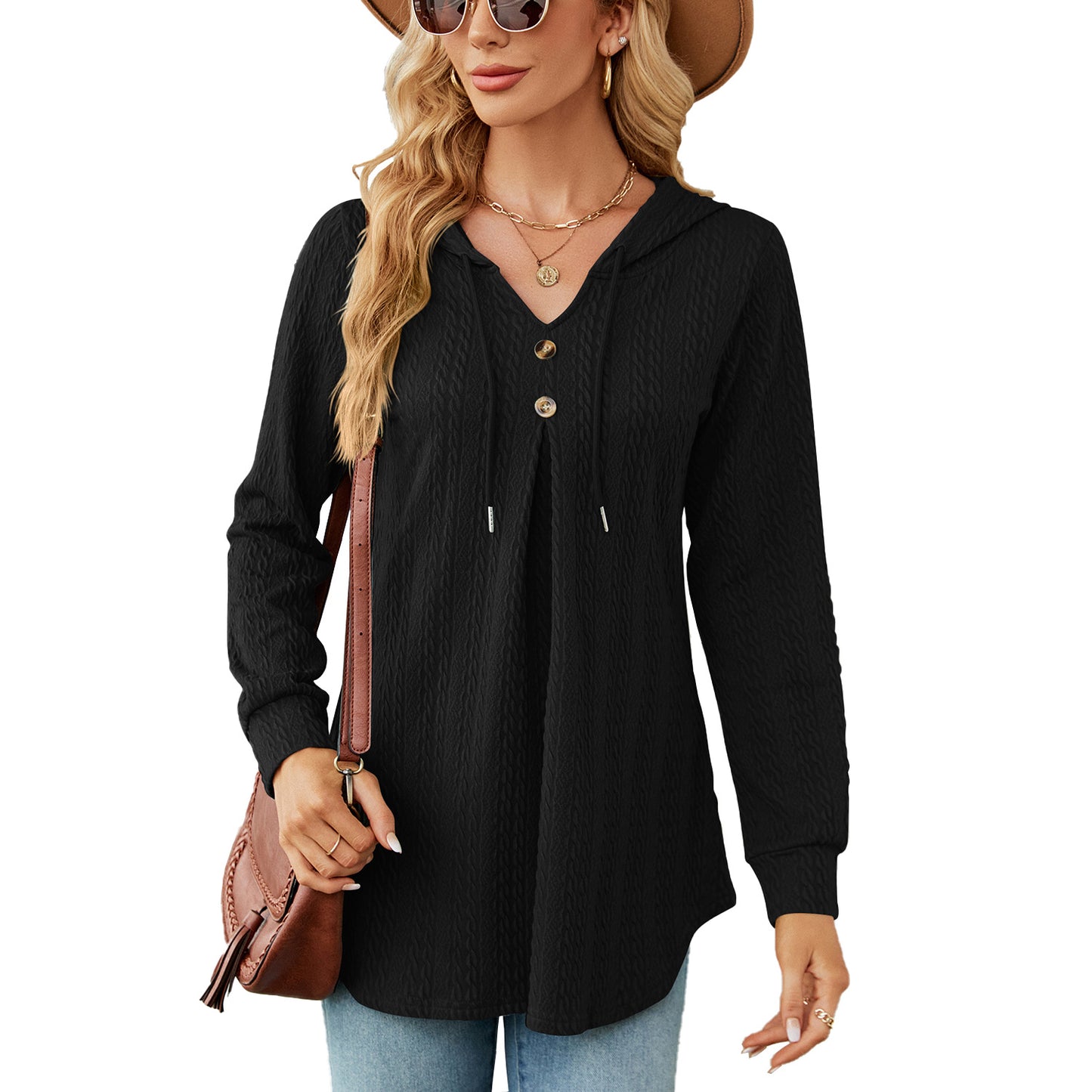 Damen Langarm Hoodie mit strukturiertem Design Stalluxe