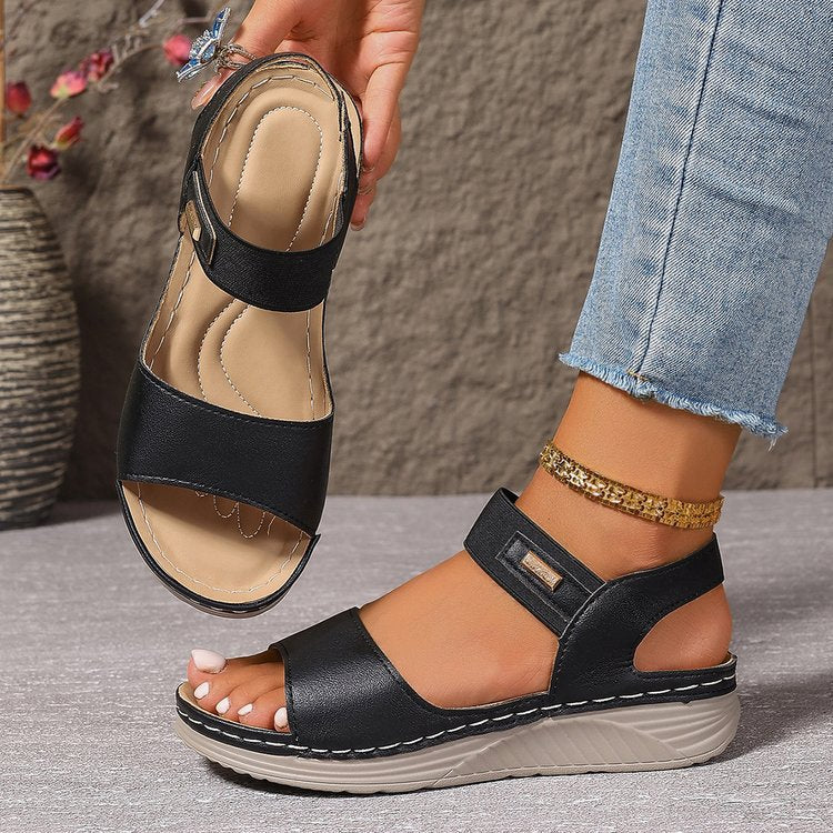 Damen komfortable Sandalen mit verstellbarem Riemen und anatomischer Fußbett-Technologie Stalluxe