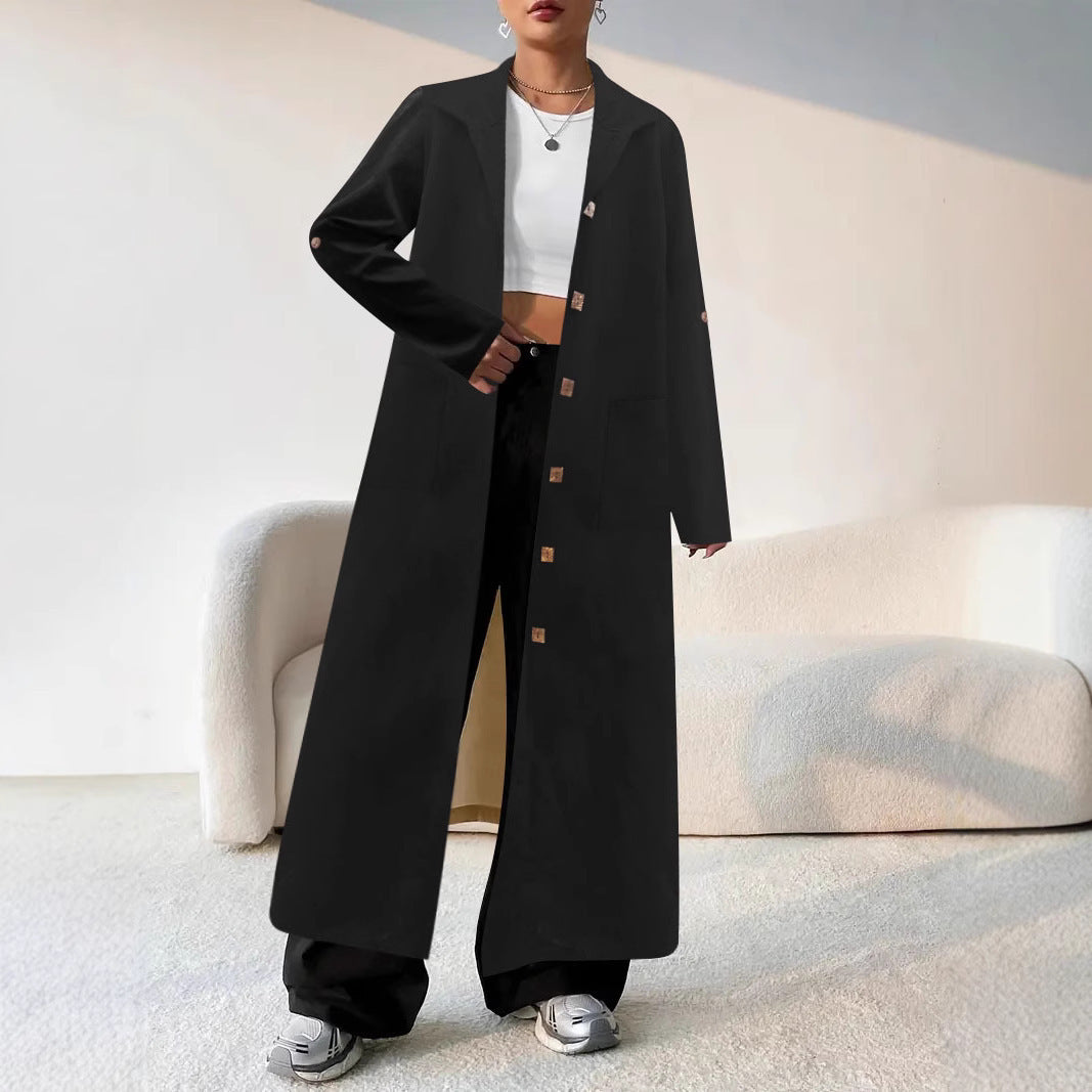 Damen Longline Jacke mit elegantem Schnitt und praktischen Taschen Stalluxe