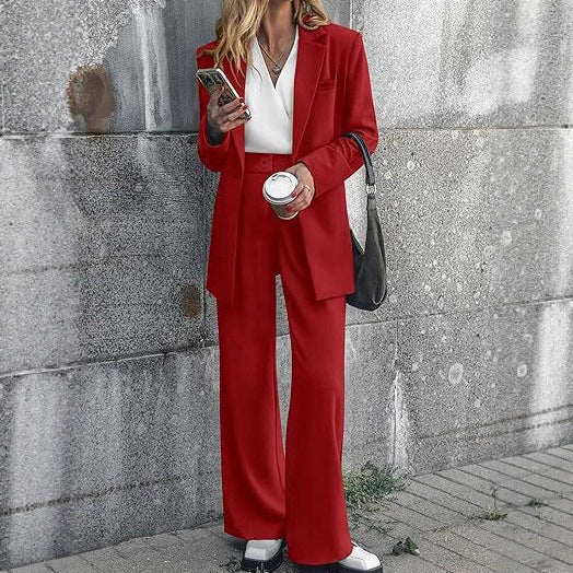 Damen elegantes Anzug-Set mit weitem Schnitt und stylischem Revers Stalluxe