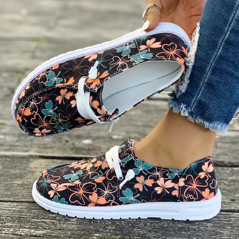 Damen Designer Freizeit-Sneaker mit floralem Muster und bequemer Sohle Stalluxe