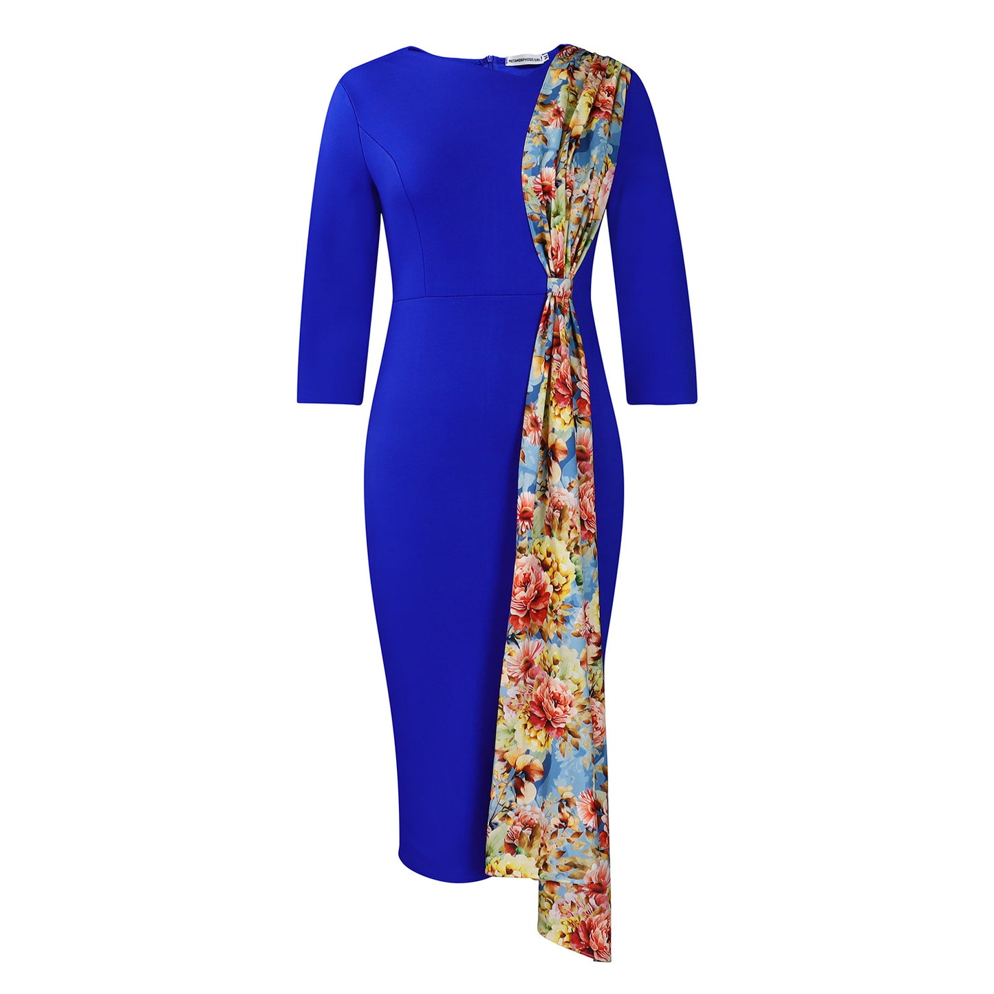 Damen Elegantes Kleid mit floralen Akzenten und raffinierter Drapierung Stalluxe