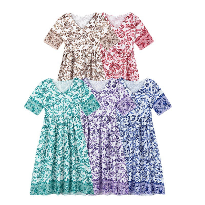 Damen Sommerkleid mit floralem Druck und halbärmeligem Design Stalluxe