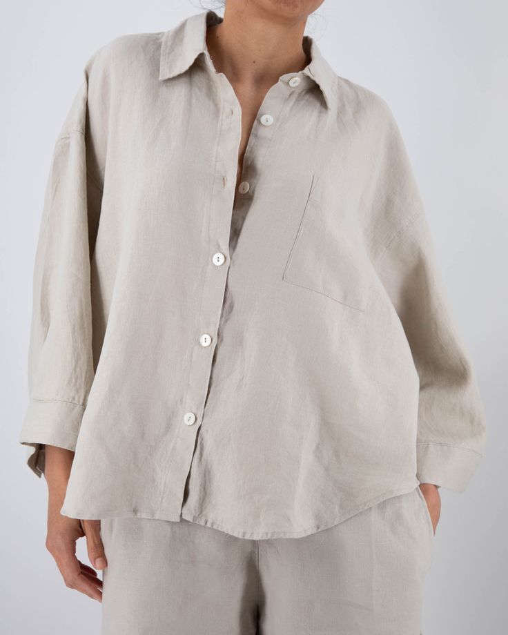 Damen lässige Leinenbluse Stalluxe