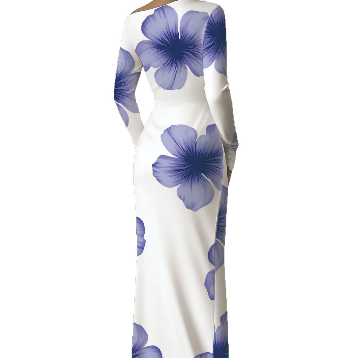 Damen elegantes Langarmkleid mit floralem Motiv Stalluxe