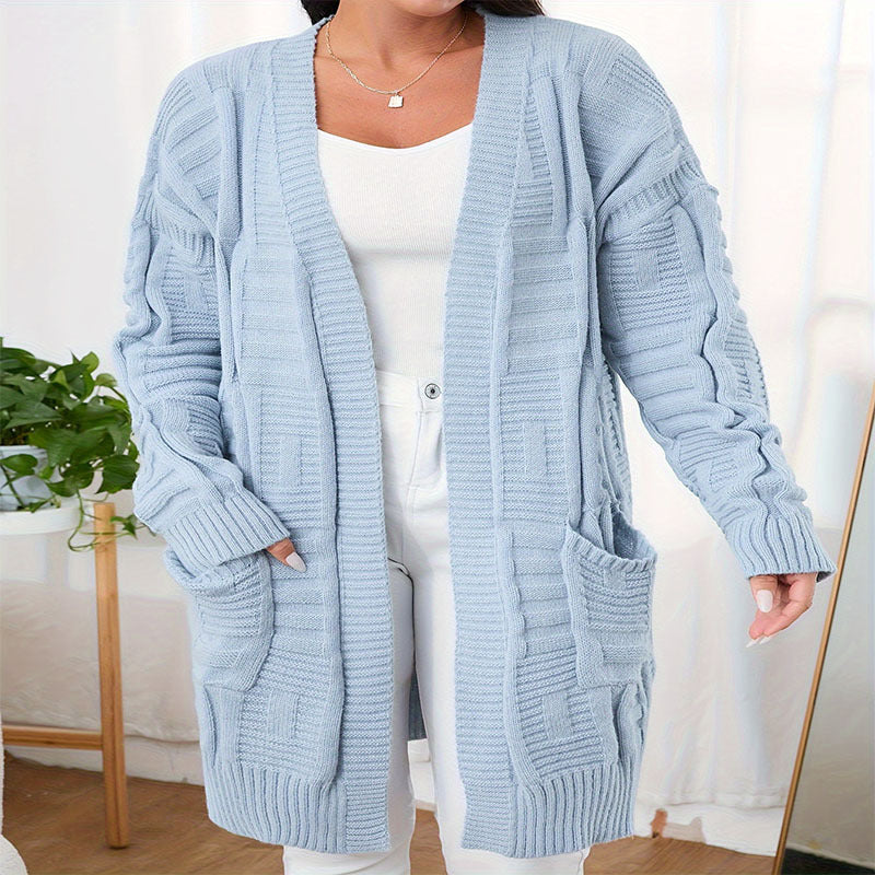 Damen Strickjacke mit strukturiertem Muster und praktischen Taschen Stalluxe