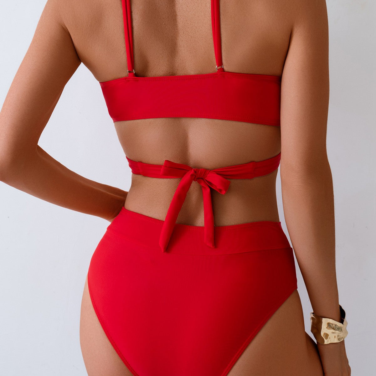 Damen Bikiniset mit raffiniertem Wickel-Design und hohem Bund Stalluxe
