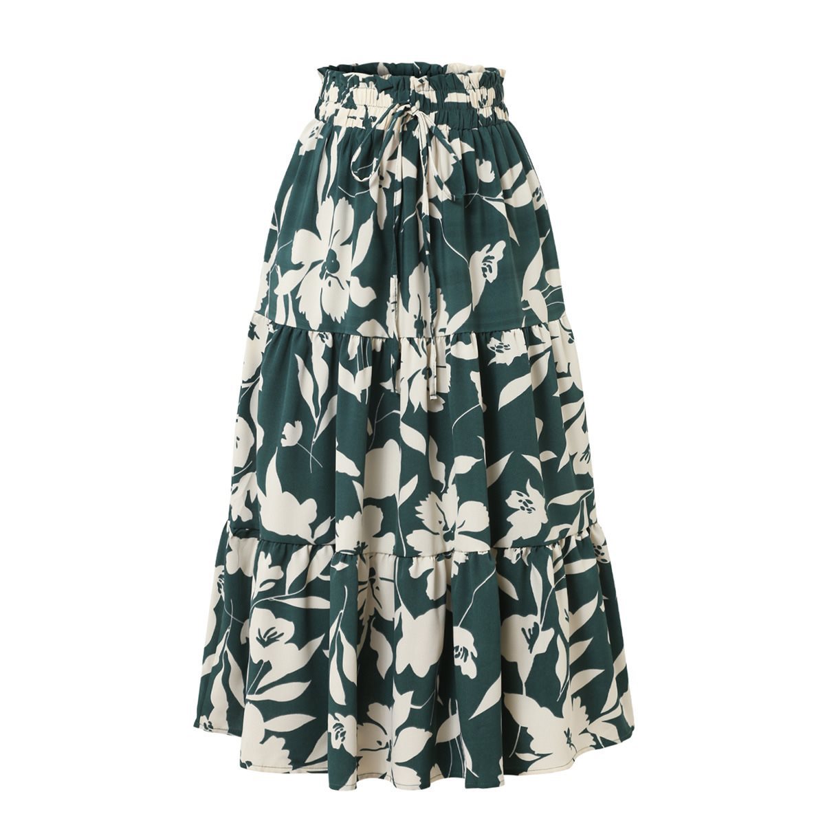 Damen Maxirock mit fließendem Schnitt und floralem Design Stalluxe