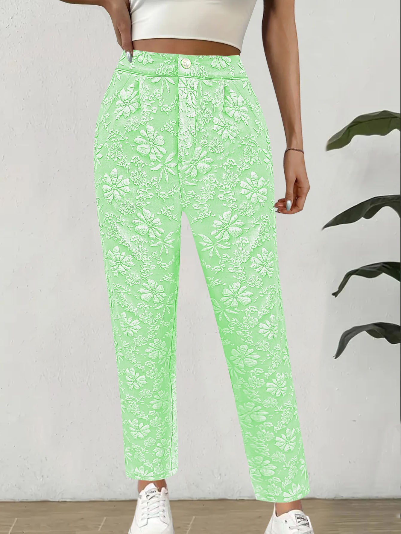 Damen Blumenmuster Freizeithose Stalluxe