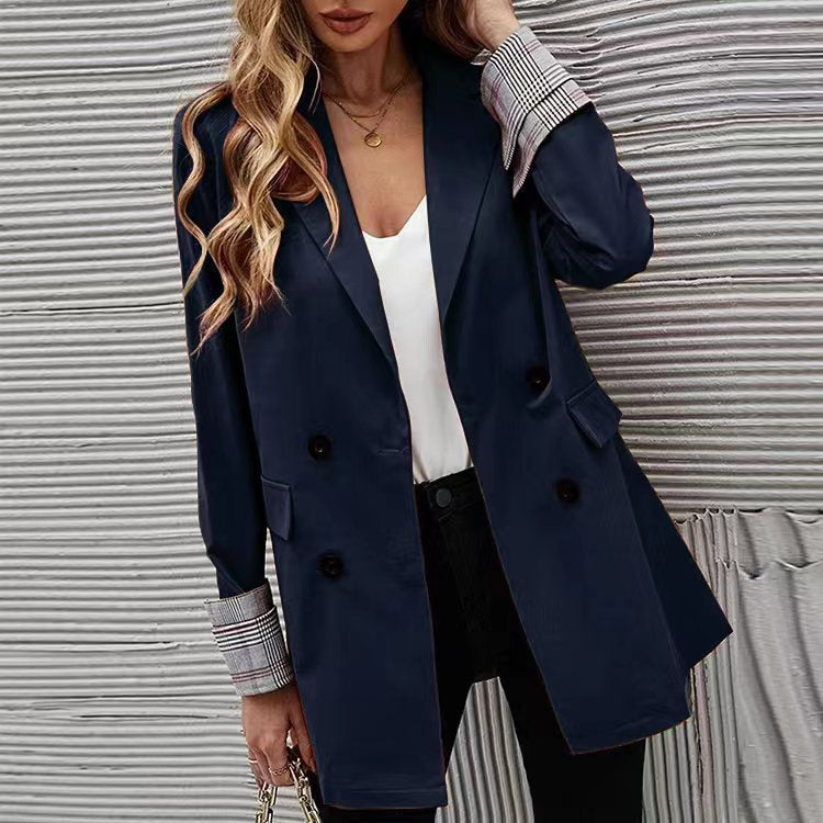 Damen Modischer Blazer mit doppelter Knopfleiste und eleganten Details Stalluxe