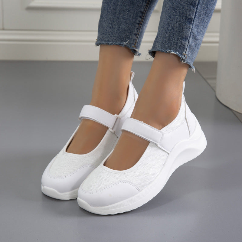 Damen Komfortable Schnürschuhe mit Klettverschluss und atmungsaktiver Netzoberfläche Stalluxe