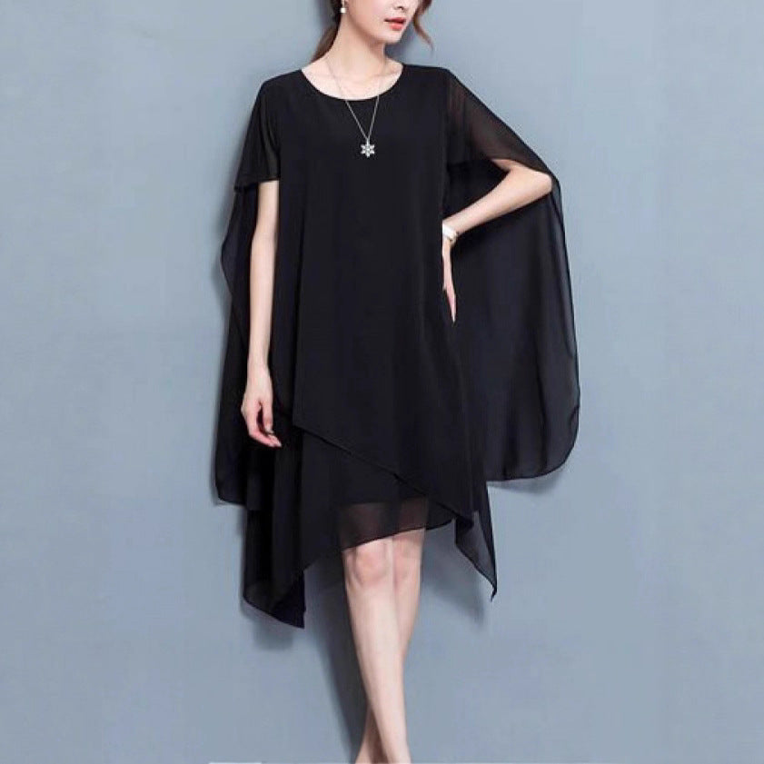 Damen asymmetrisches Chiffonkleid mit fließendem Schnitt Stalluxe