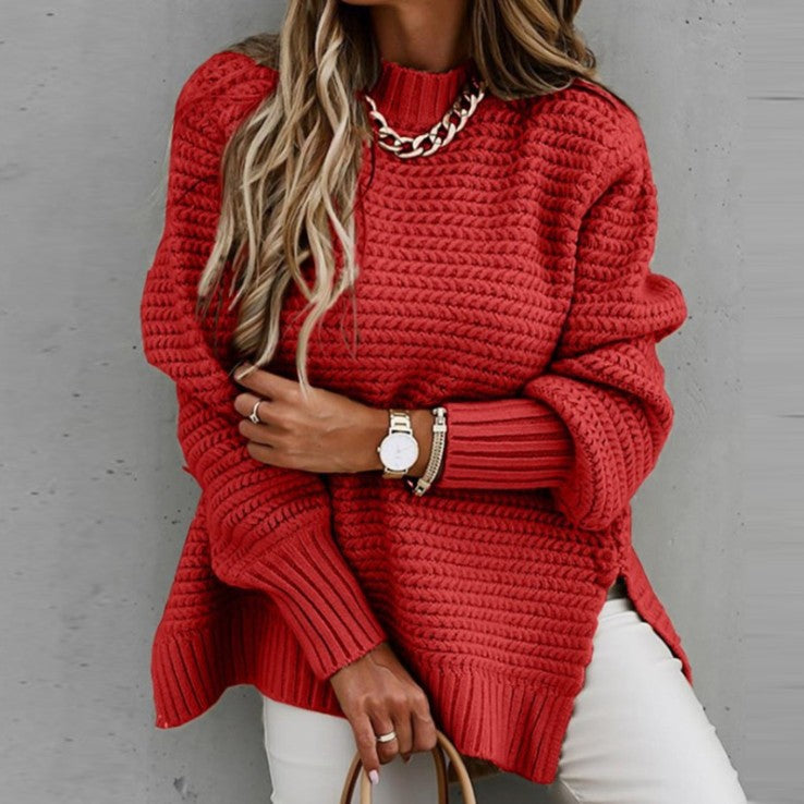 Damen Grobstrickpullover mit voluminösen Ärmeln und lässigem Schnitt Stalluxe